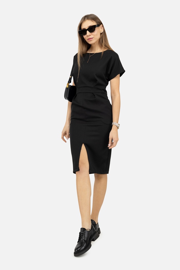 Женское платье с коротким рукавом 42 цвет черный ЦБ-00247009 SKT000985920 фото