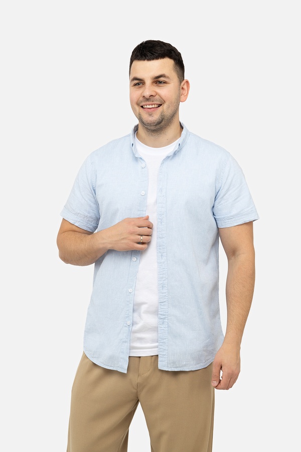 Чоловіча сорочка з коротким рукавом 44 колір блакитний ЦБ-00244802 SKT000979897 фото