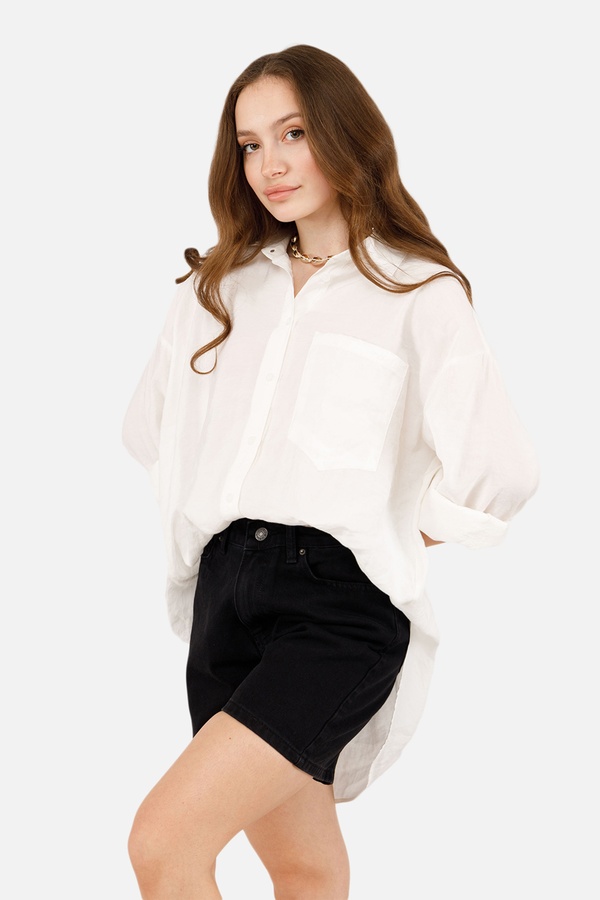 Жіноча сорочка з довгим рукавом 42 колір білий ЦБ-00250967 SKT000994891 фото