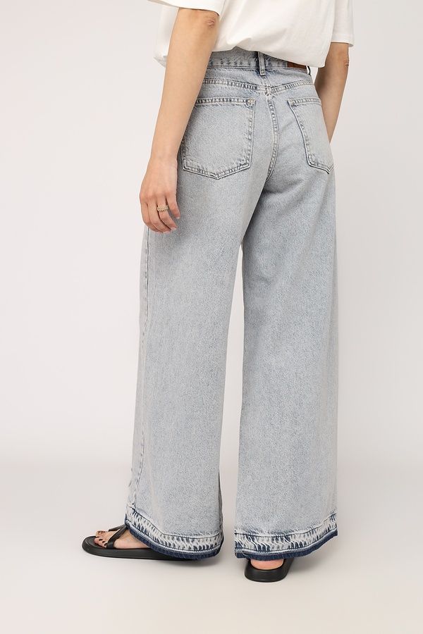 Джинси wide leg жіночі колір блакитний 40 ЦБ-00271915 фото