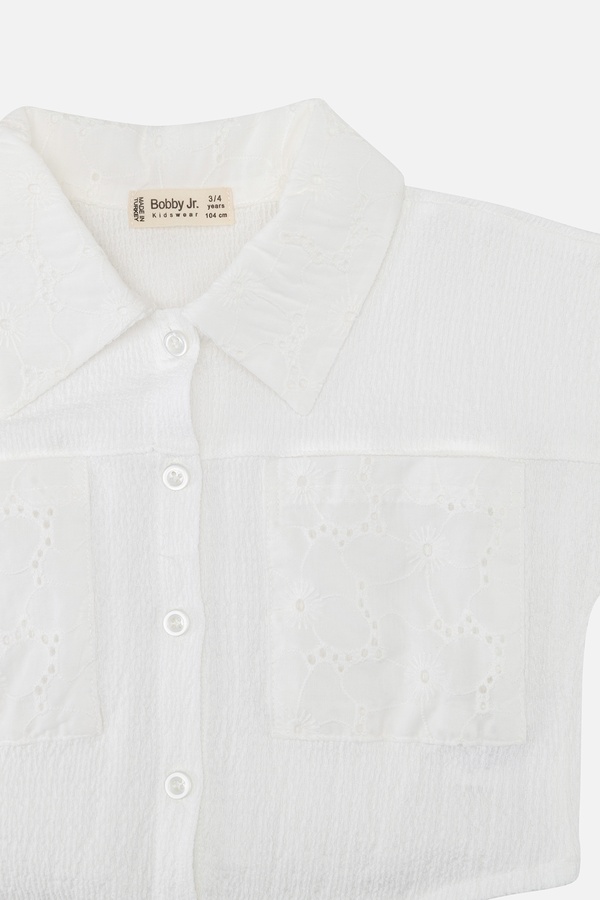 Блуза з коротким рукавом для дівчинки 104 колір білий ЦБ-00243488 SKT000968154 фото