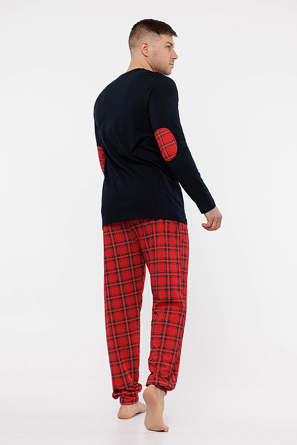 Мужская пижама с длинным рукавом 50 цвет красный ЦБ-00210554 SKT000890072 фото