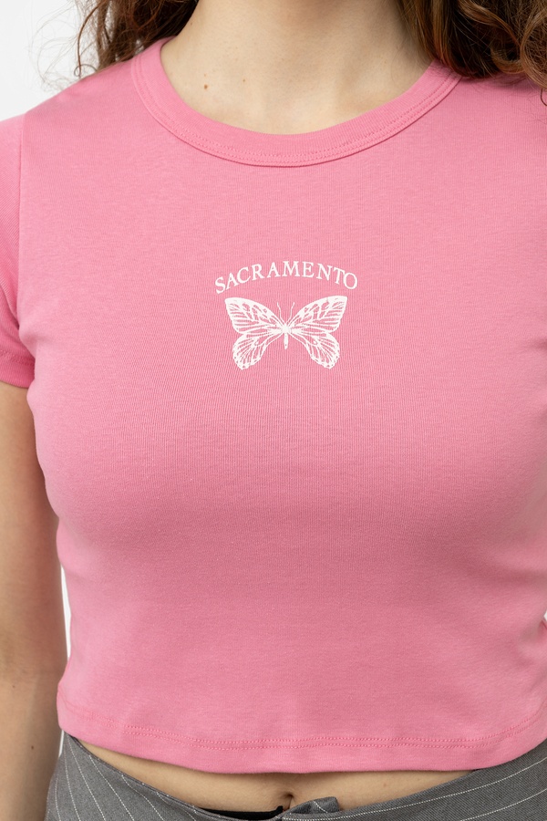 Жіноча футболка з коротким рукавом 42 колір рожевий ЦБ-00245334 SKT000981280 фото