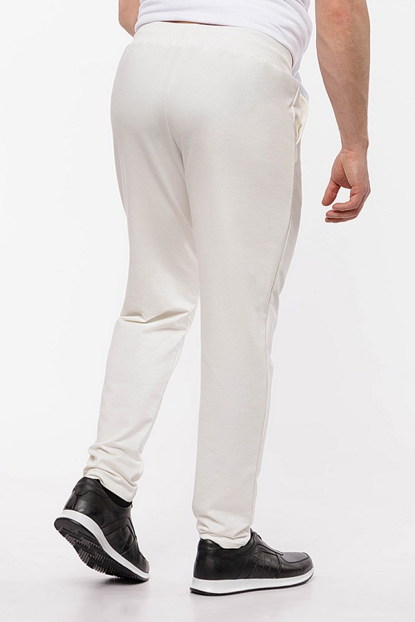 Мужские спортивные брюки зауженные 50 цвет молочный ЦБ-00208984 SKT000885868 фото