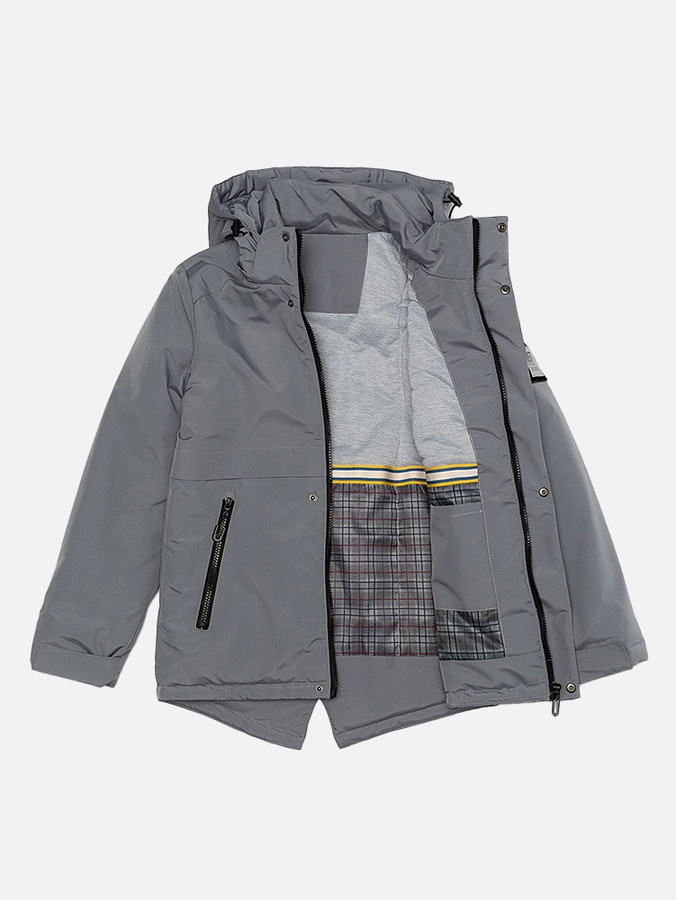 Куртка парка зі світловідбивним принтом для хлопчика 140 колір сірий ЦБ-00207629 SKT000883259 фото