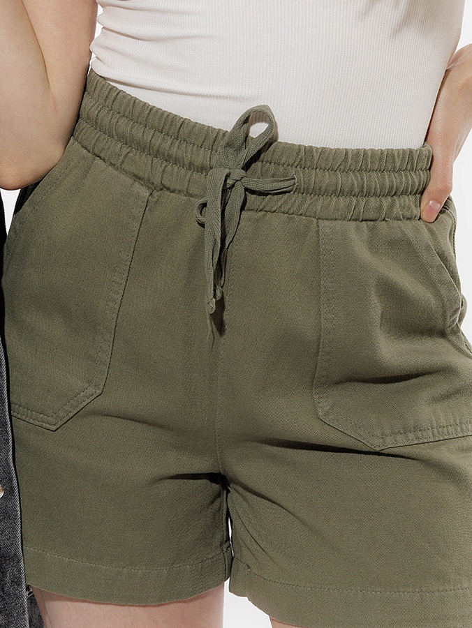 Жіночі джиснові короткі шорти 44 колір хакі ЦБ-00219131 SKT000906375 фото
