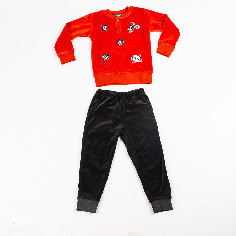Пижама теплая на мальчика 92 цвет оранжевый ЦБ-00144128 SKT000500519 фото