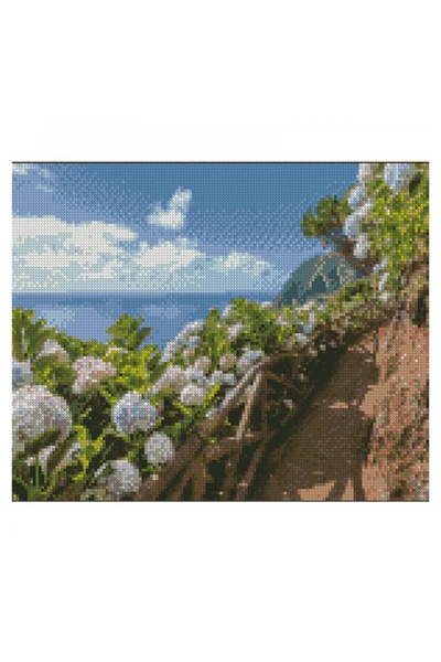 Алмазна мозаїка "Квіти біля моря" колір різнокольоровий ЦБ-00234017 SKT000942903 фото