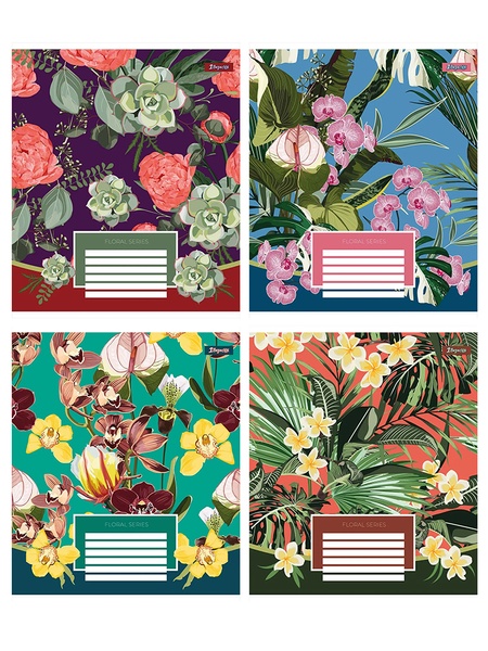 Зошит в лінію Floral series, 36 сторінок колір різнокольоровий ЦБ-00222622 SKT000915663 фото