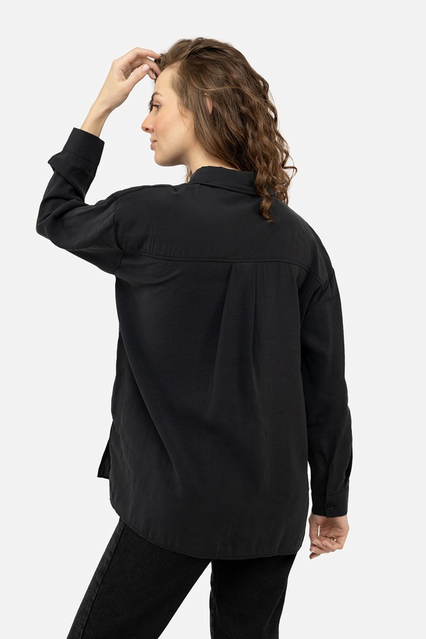 Женская рубашка с длинным рукавом 42 цвет темно-серый ЦБ-00241688 SKT000962442 фото