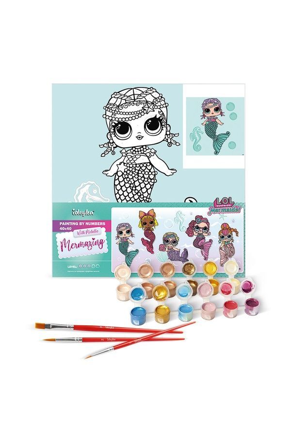 Набор для росписи по номерам для детей "L.O.L. Surprise! Mermaids Merbaby", 40х40 см Ідейка KHO6262 ЦБ-00274085 фото