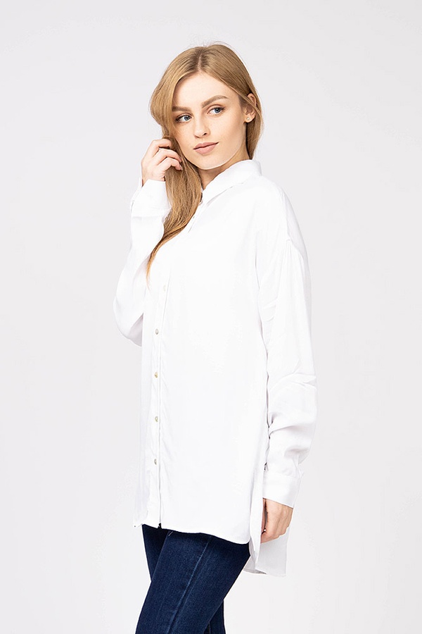 Блуза жіноча 48 колір білий ЦБ-00173849 SKT000581579 фото