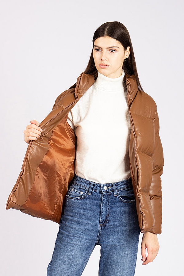 Куртка женская короткая 46 цвет коричневый ЦБ-00177409 SKT000591688 фото