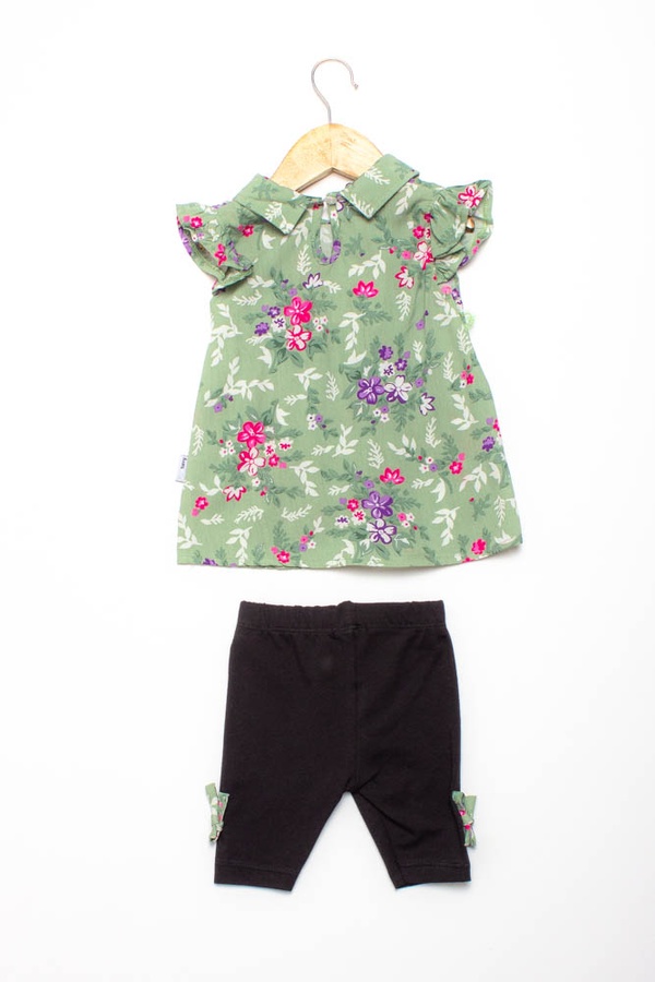 Костюм с шортами на девочку 74 цвет зеленый ЦБ-00151807 SKT000519017 фото