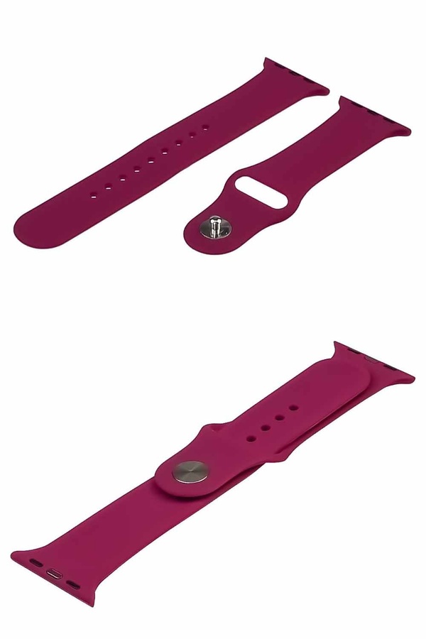 Ремінець силіконовий для Apple Watch Sport Band 38/40/41 mm розмір S колір №37 колір фуксія ЦБ-00195350 SKT000856870 фото