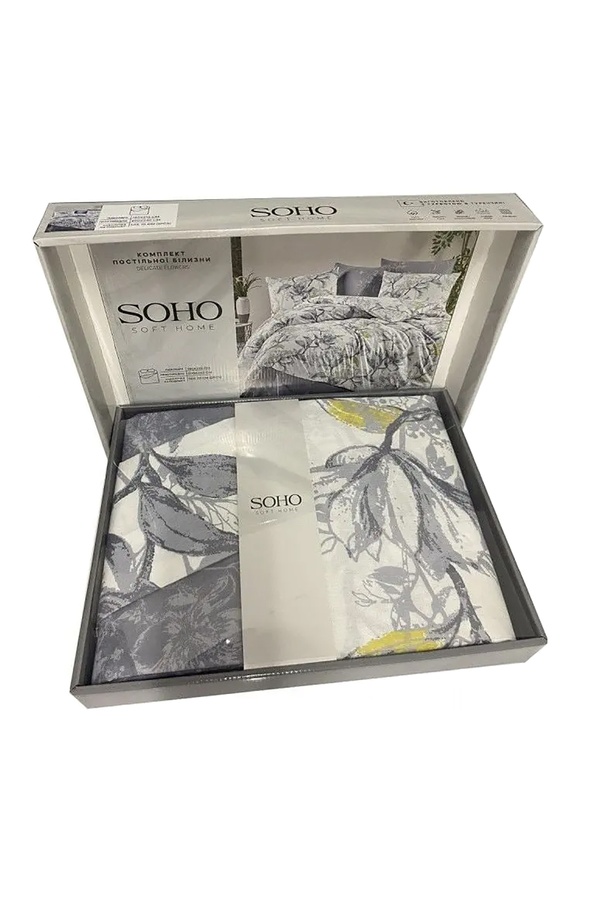 Двуспальный комплект постельного белья - SOHO цвет серый ЦБ-00249463 SKT000991233 фото