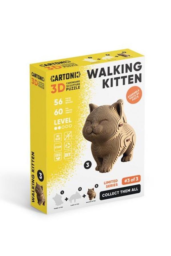 Картонный конструктор "Cartonic 3D Puzzle WALKING KITTEN" Cartonic CARTMNWALK ЦБ-00278685 фото