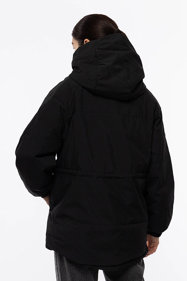 Женская куртка прямая короткая 50 цвет черный ЦБ-00206933 SKT000882017 фото
