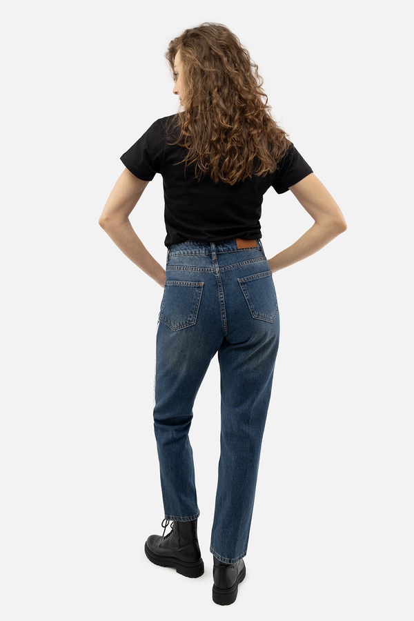 Женские джинсы мом 34 цвет темно-синий ЦБ-00233549 SKT000941727 фото