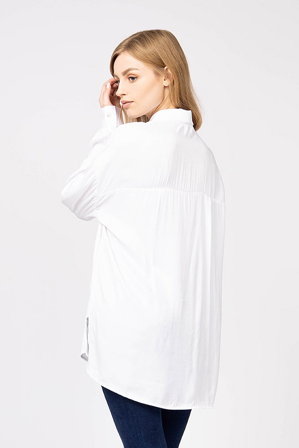 Блуза жіноча 48 колір білий ЦБ-00173849 SKT000581579 фото