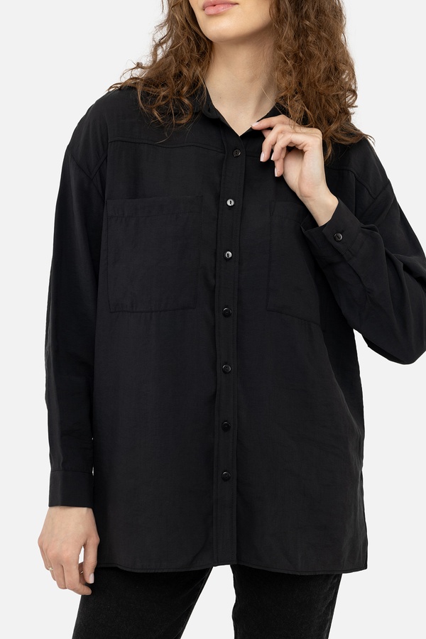 Жіноча сорочка з довгим рукавом 42 колір темно-сірий ЦБ-00241688 SKT000962442 фото