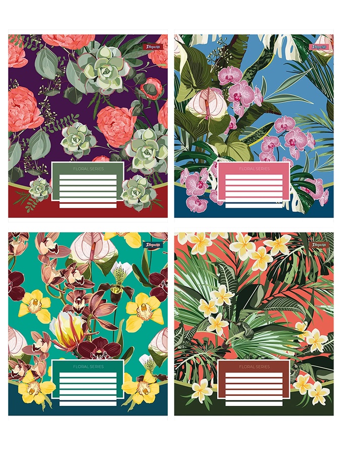Тетрадь в линию Floral series, 36 страниц цвет разноцветный ЦБ-00222622 SKT000915663 фото