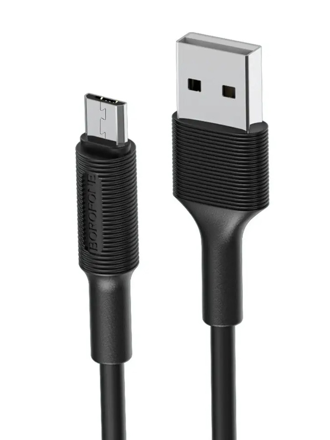 Кабель Borofone BX1 USB to MicroUSB колір чорний ЦБ-00220476 SKT000909896 фото