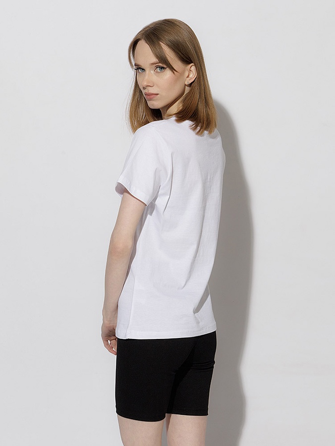 Жіноча футболка регуляр 42 колір білий ЦБ-00216236 SKT000900257 фото