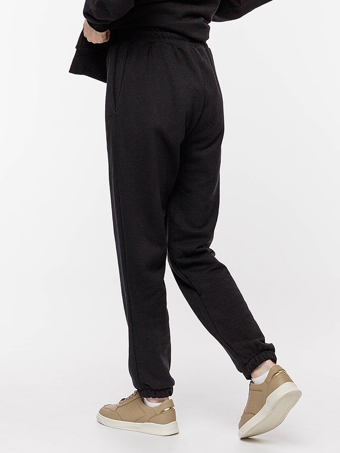 Женские спортивные штаны на резинках 48 цвет черный ЦБ-00214271 SKT000896120 фото