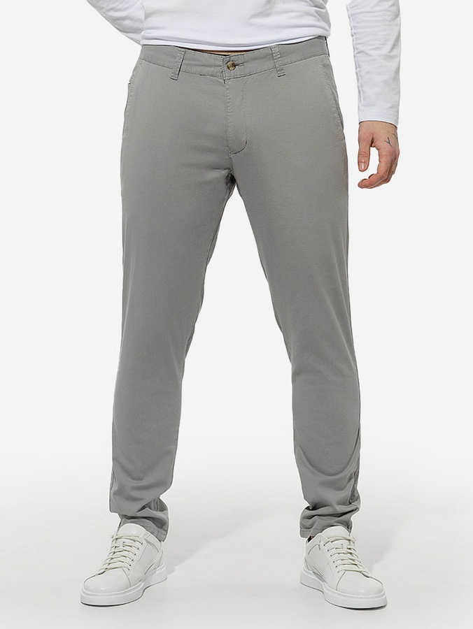 Чоловічі штани чіноси 52 колір світло-сірий ЦБ-00213868 SKT000895012 фото