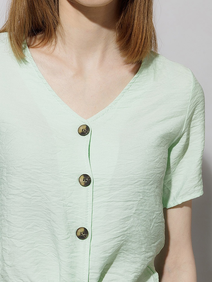 Женская рубашка с коротким рукавом 46 цвет мятный ЦБ-00219062 SKT000906170 фото