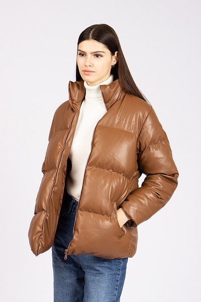 Куртка коротка жіноча 44 колір коричневий ЦБ-00177409 SKT000591689 фото