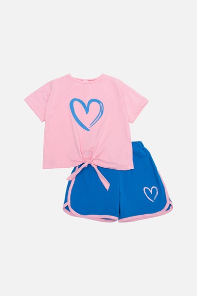Костюм з шортами для дівчинки 122 колір рожевий ЦБ-00187898 SKT000836614 фото
