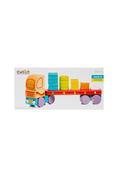 Розвиваюча іграшка - тягач з геометричними фігурами колір різнокольоровий ЦБ-00248994 SKT000990552 фото