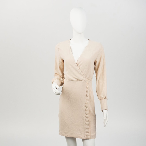 Платье женское с пуговками цвет бежевый ЦБ-00150794 SKT000514651 фото