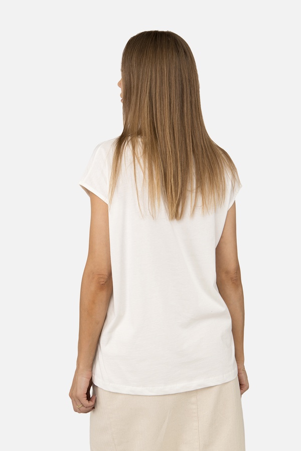 Жіноча футболка з коротким рукавом 46 колір молочний ЦБ-00254778