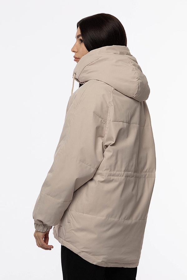 Жіноча куртка пряма 44 колір молочний ЦБ-00206934 SKT000882018 фото