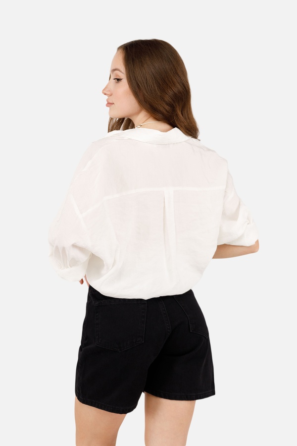 Жіноча сорочка з довгим рукавом 48 колір білий ЦБ-00250967 SKT000994893 фото