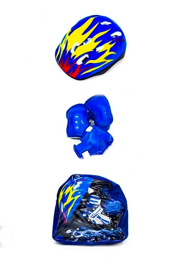 Комплект 3 в 1 - ролики, шлем и защита - POWER CHAMPS цвет синий ЦБ-00238458 SKT000956626 фото