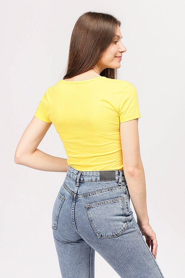 Жіноча футболка 48 колір жовтий ЦБ-00191987 SKT000847673 фото