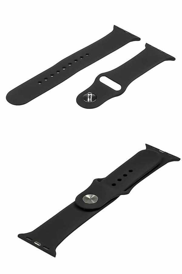 Ремешок силиконовый для Apple Watch Sport Band 42/44/45 mm размер L цвет №01 цвет черный ЦБ-00195352 SKT000856872 фото