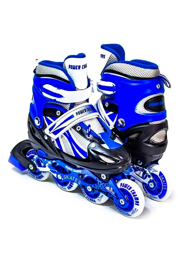 Комплект 3 в 1 - ролики, шлем та захист - POWER CHAMPS колір синій ЦБ-00238458 SKT000956626 фото