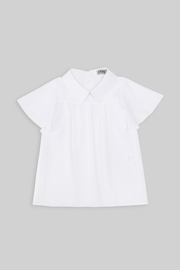 Блуза с коротким рукавом для девочки 140 цвет белый ЦБ-00253489 SKT001002141 фото