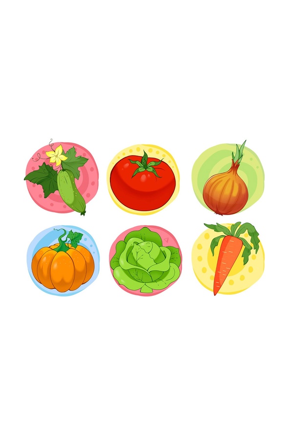 Кубики "Овочі" колір різнокольоровий ЦБ-00115730 SKT000445556 фото