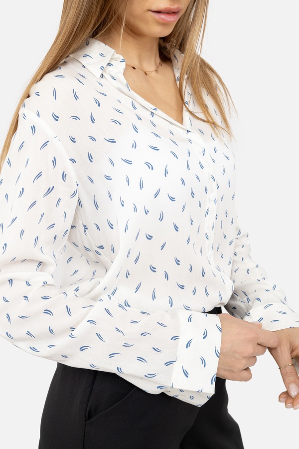 Жіноча сорочка з довгим рукавом 48 колір білий ЦБ-00244743 SKT000979677 фото