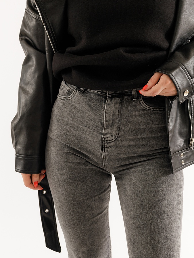 Жіночі джинси-регуляр 52 колір темно-сірий ЦБ-00228364 SKT000929100 фото
