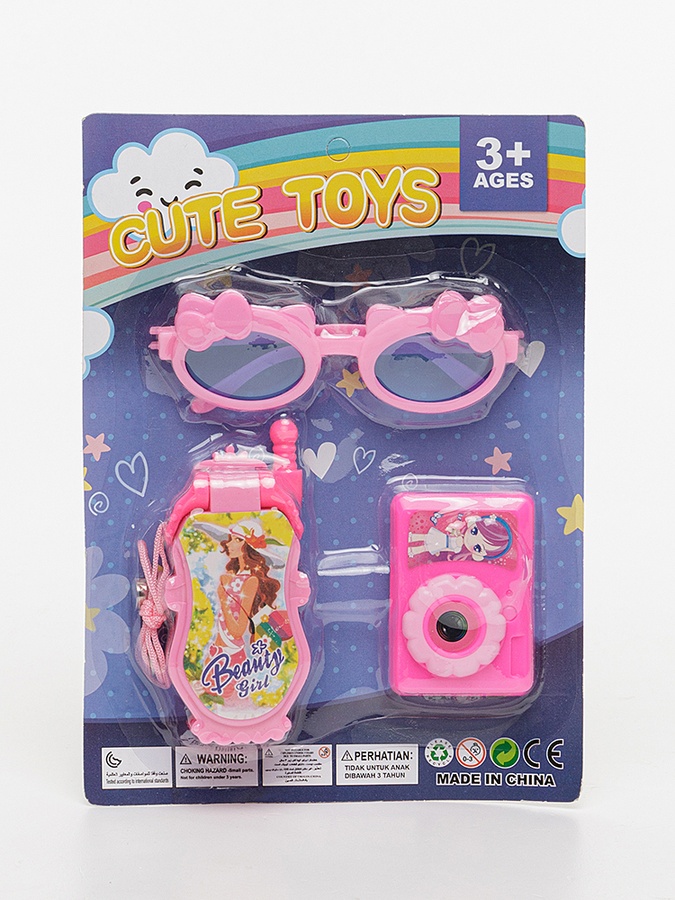 Іграшковий набір 3 в 1 - телефон, окуляри, фотоапарат колір різнокольоровий ЦБ-00225210 SKT000921899 фото