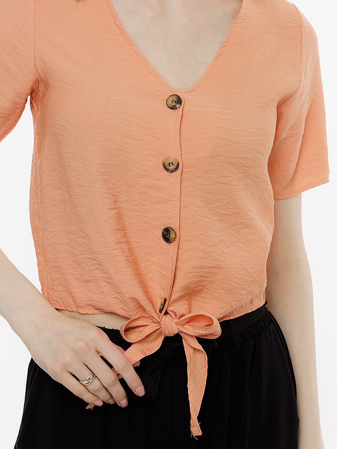 Жіноча сорочка з коротким рукавом 42 колір персиковий ЦБ-00219063 SKT000906171 фото