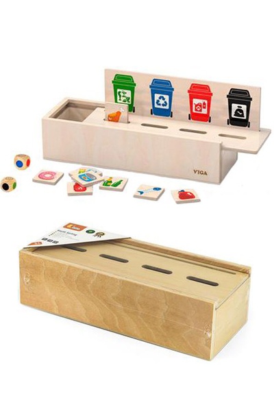 Дерев'яний ігровий набір "Сортування сміття" колір різнокольоровий ЦБ-00156496 SKT000531388 фото