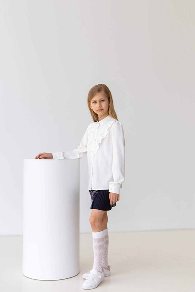 Блуза на девочку 128 цвет молочный ЦБ-00162580 SKT000551518 фото